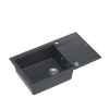 QUADRON EVAN 136 XL GraniteQ zlewozmywak z syfonem Push To Open 1-komorowy z/o (860x500x210; kom. 420x490) black diamond / elementy stalowe HCQE58650U8BSP2O